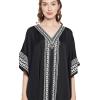 imageOussum Plus Size Kaftan for Women Polyester Summer Caftan Swimwear Cover Ups Maxi Beach DressBlack Lady Tribal Kaftan