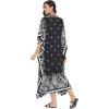 imageOussum Plus Size Kaftan for Women Polyester Summer Caftan Swimwear Cover Ups Maxi Beach DressBlack Paisley