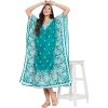 imageOussum Plus Size Kaftan for Women Polyester Summer Caftan Swimwear Cover Ups Maxi Beach DressGreen Paisley Kaftan