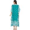 imageOussum Plus Size Kaftan for Women Polyester Summer Caftan Swimwear Cover Ups Maxi Beach DressGreen Paisley Kaftan