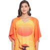 imageOussum Plus Size Kaftan for Women Polyester Summer Caftan Swimwear Cover Ups Maxi Beach DressMulticolor  Yellow