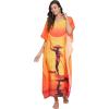 imageOussum Plus Size Kaftan for Women Polyester Summer Caftan Swimwear Cover Ups Maxi Beach DressMulticolor  Yellow