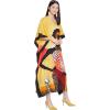 imageOussum Plus Size Kaftan for Women Polyester Summer Caftan Swimwear Cover Ups Maxi Beach DressMulticolor Gold Lady Tribal Print