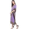 imageOussum Plus Size Kaftan for Women Polyester Summer Caftan Swimwear Cover Ups Maxi Beach DressMulticolor Purple Paisley Maxi Kaftan
