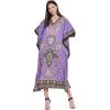 imageOussum Plus Size Kaftan for Women Polyester Summer Caftan Swimwear Cover Ups Maxi Beach DressMulticolor Purple Paisley Maxi Kaftan