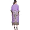 imageOussum Plus Size Kaftan for Women Polyester Summer Caftan Swimwear Cover Ups Maxi Beach DressMulticolor Purple Paisley Maxi Kaftan