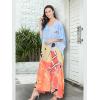 imageOussum Plus Size Kaftan for Women Polyester Summer Caftan Swimwear Cover Ups Maxi Beach DressMulticolor Tribal Caftan