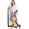 imageOussum Plus Size Kaftan for Women Polyester Summer Caftan Swimwear Cover Ups Maxi Beach DressMulticolor Tribal Print