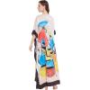 imageOussum Plus Size Kaftan for Women Polyester Summer Caftan Swimwear Cover Ups Maxi Beach DressMulticolor Tribal Print
