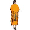 imageOussum Plus Size Kaftan for Women Polyester Summer Caftan Swimwear Cover Ups Maxi Beach DressMulticolor Yellow Lady  Tribal Printed Maxi Kaftan