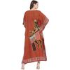 imageOussum Plus Size Kaftan for Women Polyester Summer Caftan Swimwear Cover Ups Maxi Beach DressOrange