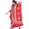 imageOussum Plus Size Kaftan for Women Polyester Summer Caftan Swimwear Cover Ups Maxi Beach DressPeach Paisley Kaftan Coverup