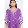 imageOussum Plus Size Kaftan for Women Polyester Summer Caftan Swimwear Cover Ups Maxi Beach DressPurple Paisley