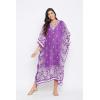 imageOussum Plus Size Kaftan for Women Polyester Summer Caftan Swimwear Cover Ups Maxi Beach DressPurple Paisley