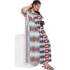 imageOussum Plus Size Kaftan for Women Polyester Summer Caftan Swimwear Cover Ups Maxi Beach DressRed  Black Geometric