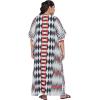 imageOussum Plus Size Kaftan for Women Polyester Summer Caftan Swimwear Cover Ups Maxi Beach DressRed  Black Geometric