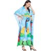 imageOussum Plus Size Kaftan for Women Polyester Summer Caftan Swimwear Cover Ups Maxi Beach DressSky Blue  Green