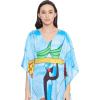 imageOussum Plus Size Kaftan for Women Polyester Summer Caftan Swimwear Cover Ups Maxi Beach DressSky Blue  Green