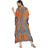 imageOussum Plus Size Kaftan for Women Polyester Summer Caftan Swimwear Cover Ups Maxi Beach DressYellow One Size Maxi Caftan