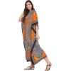 imageOussum Plus Size Kaftan for Women Polyester Summer Caftan Swimwear Cover Ups Maxi Beach DressYellow One Size Maxi Caftan