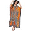 imageOussum Plus Size Kaftan for Women Polyester Summer Caftan Swimwear Cover Ups Maxi Beach DressYellow One Size Maxi Caftan