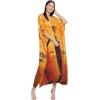 imageOussum Plus Size Kaftan for Women Polyester Summer Caftan Swimwear Cover Ups Maxi Beach DressYellow Plus Size Caftan