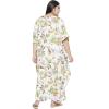 imageOussum Women Long Maxi Plus Size Polyester Kaftan Caftan Gown Beach Party Casual DressBeige Floral