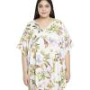 imageOussum Women Long Maxi Plus Size Polyester Kaftan Caftan Gown Beach Party Casual DressBeige Floral