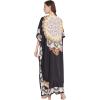 imageOussum Women Long Maxi Plus Size Polyester Kaftan Caftan Gown Beach Party Casual DressBlack Floral Caftan