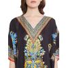 imageOussum Women Long Maxi Plus Size Polyester Kaftan Caftan Gown Beach Party Casual DressBlack Floral One Size Caftan