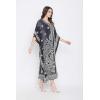 imageOussum Women Long Maxi Plus Size Polyester Kaftan Caftan Gown Beach Party Casual DressBlack Paisley