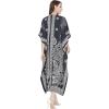 imageOussum Women Long Maxi Plus Size Polyester Kaftan Caftan Gown Beach Party Casual DressBlack Paisley