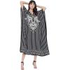 imageOussum Women Long Maxi Plus Size Polyester Kaftan Caftan Gown Beach Party Casual DressBlack Striped Maxi Kaftan