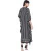 imageOussum Women Long Maxi Plus Size Polyester Kaftan Caftan Gown Beach Party Casual DressBlack Striped Maxi Kaftan