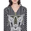 imageOussum Women Long Maxi Plus Size Polyester Kaftan Caftan Gown Beach Party Casual DressBlack Striped Maxi Kaftan