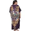 imageOussum Women Long Maxi Plus Size Polyester Kaftan Caftan Gown Beach Party Casual DressBlue Floral  Geometric
