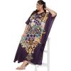imageOussum Women Long Maxi Plus Size Polyester Kaftan Caftan Gown Beach Party Casual DressBlue Floral  Geometric