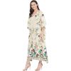 imageOussum Women Long Maxi Plus Size Polyester Kaftan Caftan Gown Beach Party Casual DressGold Floral Caftan