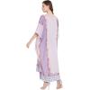 imageOussum Women Long Maxi Plus Size Polyester Kaftan Caftan Gown Beach Party Casual DressLight Purple Paisley Maxi Kaftan