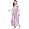 imageOussum Women Long Maxi Plus Size Polyester Kaftan Caftan Gown Beach Party Casual DressLight Purple Paisley Maxi Kaftan