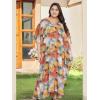 imageOussum Women Long Maxi Plus Size Polyester Kaftan Caftan Gown Beach Party Casual DressMulti Kaftan