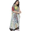 imageOussum Women Long Maxi Plus Size Polyester Kaftan Caftan Gown Beach Party Casual DressMulticolor Abstract