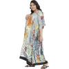 imageOussum Women Long Maxi Plus Size Polyester Kaftan Caftan Gown Beach Party Casual DressMulticolor Abstract
