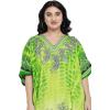 imageOussum Women Long Maxi Plus Size Polyester Kaftan Caftan Gown Beach Party Casual DressMulticolor Green