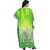 imageOussum Women Long Maxi Plus Size Polyester Kaftan Caftan Gown Beach Party Casual DressMulticolor Green