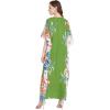 imageOussum Women Long Maxi Plus Size Polyester Kaftan Caftan Gown Beach Party Casual DressMulticolor One Size Kaftan