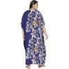 imageOussum Women Long Maxi Plus Size Polyester Kaftan Caftan Gown Beach Party Casual DressNavy Blue Floral