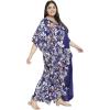 imageOussum Women Long Maxi Plus Size Polyester Kaftan Caftan Gown Beach Party Casual DressNavy Blue Floral