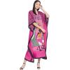 imageOussum Women Long Maxi Plus Size Polyester Kaftan Caftan Gown Beach Party Casual DressPurple Tribal