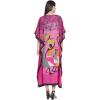 imageOussum Women Long Maxi Plus Size Polyester Kaftan Caftan Gown Beach Party Casual DressPurple Tribal